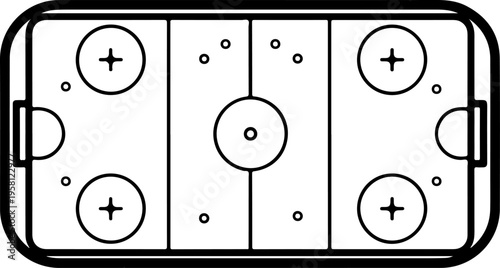 Vector hockey rink diagram, ice hockey field illustration