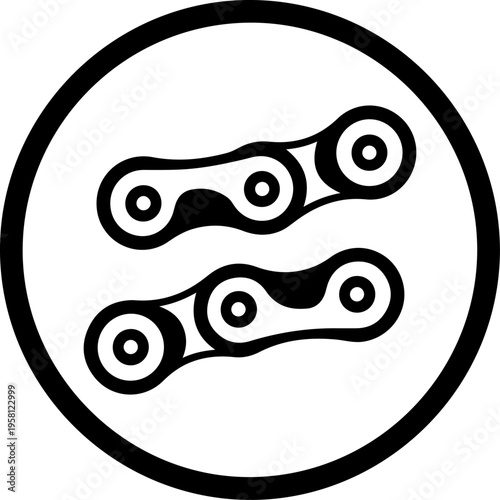 Set of 2 bicycle chain icons vector