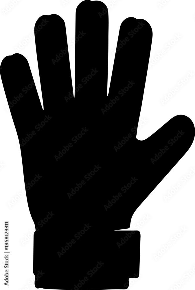 Obraz premium Black vector hand silhouette icon