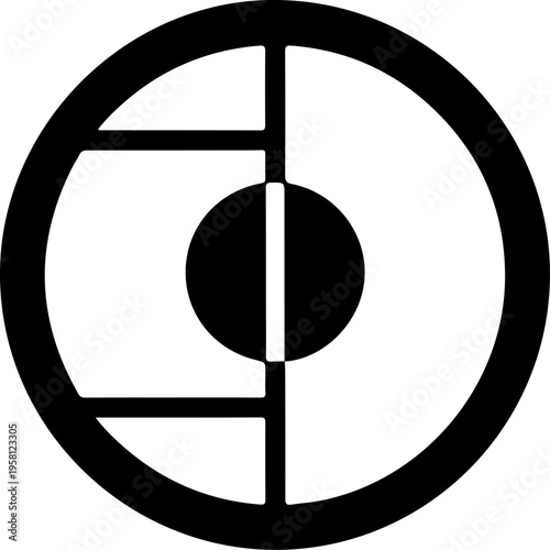 Black vector target icon with crosshairs