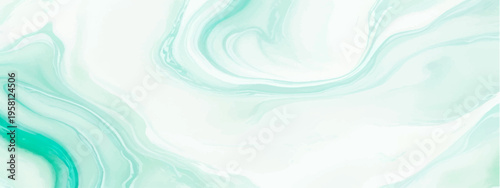 Vector Abstract aquamarine fluid art with swirl and marble texture and paint design and creative artistic marble pattern and gentle blend.