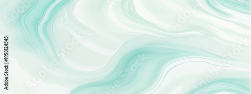 Vector Abstract flowing turquoise pattern creates cool and smooth surface and dreamy texture and subtle liquid art and soft watercolor background and elegant design.