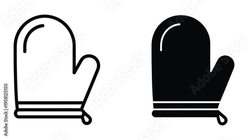 oven mitt and potholder set isolated vector illustration