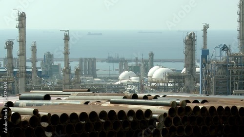 Petrochemical plant at Asalouyeh, Iran. Asalouyeh is the onshore location for the phased development of Iranian part of Pars gas field, the largest gas field in the world