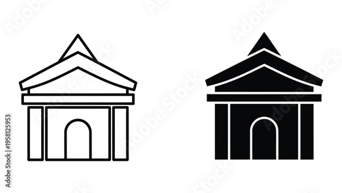 classic gazebo pavilion flat design vector illustration