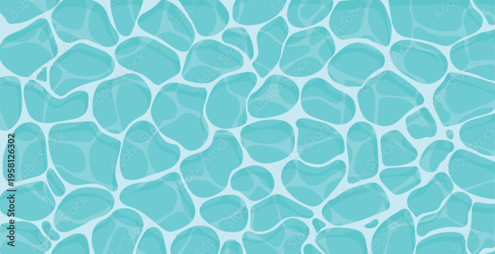 Obraz premium Seamless blue water ripple pattern with swimming pool caustics and abstract liquid surface