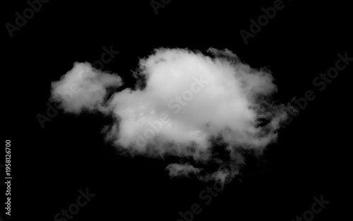 White clouds against a black background.	