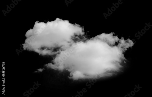 White clouds against a black background.	