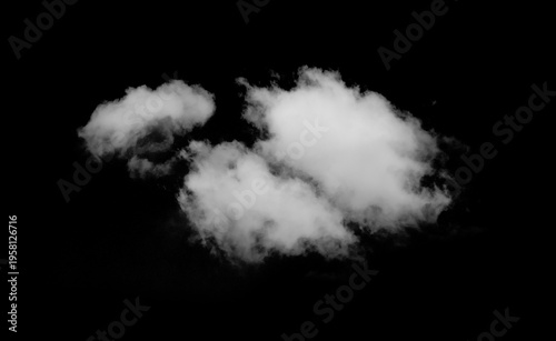 White clouds against a black background.	
