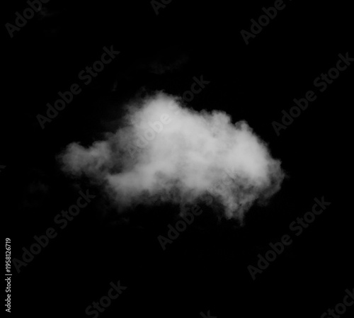 White clouds against a black background.	