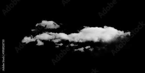 White clouds against a black background.	