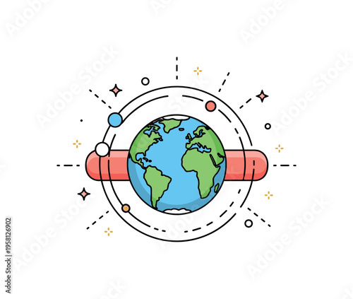 Cosmic radiation research a stylized Earth protected by a glowing magnetic shield while tiny energetic particles stream from space and gently deflect around