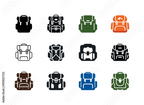 developing expertise. Icon set. Set Logo of developing expertise: graduation cap. harmonious logo variations of the same emblematic concept, each