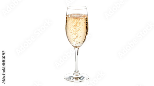 Canvastavla Sparkling drink champagne served in a clear glass isolated on transparent backgr