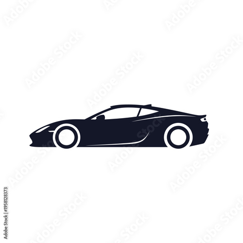 Black Sports Car Side View.