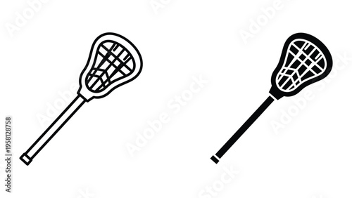 Two lacrosse sticks vector illustration, flat design sports equipment