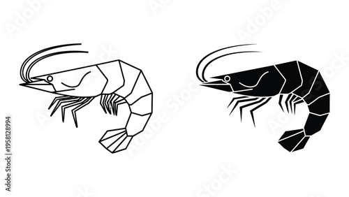 shrimp and soccer ball flat design vector illustration