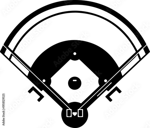 Vector baseball home plate icon