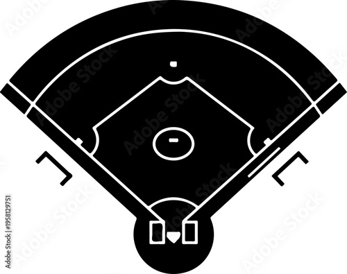 Baseball field icon vector