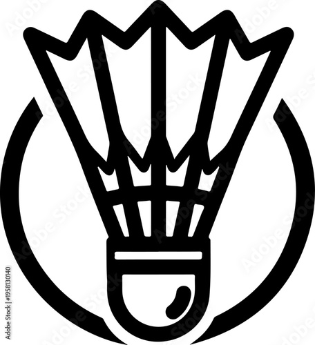 Black badminton shuttlecock icon vector