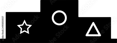 Set of 3 white geometric icons vector