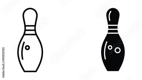 two bowling pins standing flat design vector illustration