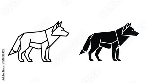 two german shepherd dogs side profile comparison vector illustration