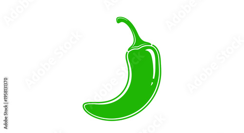 Bright green hot chili pepper icon