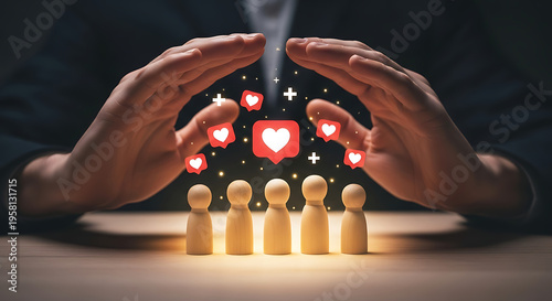 Building Community Support with Digital Hearts and Social Media Engagement