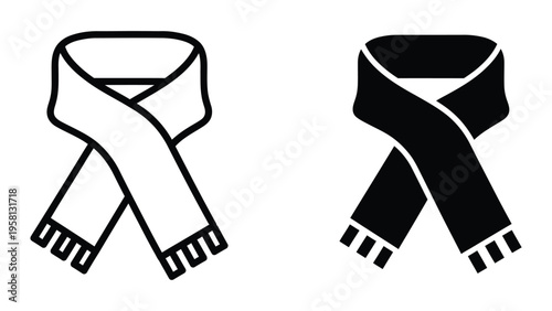 winter scarf set flat design vector illustration