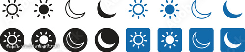 Sun and moon line icon. day and night outline icon for website design and mobile, app. dark and light symbol. weather sign. vector illustration