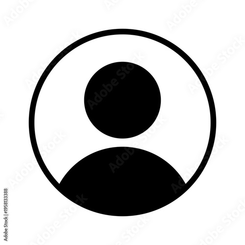 User profile icon. Person avatar symbol. Human figure Vector. Account member sign. Manual vector only. No autotrace used.