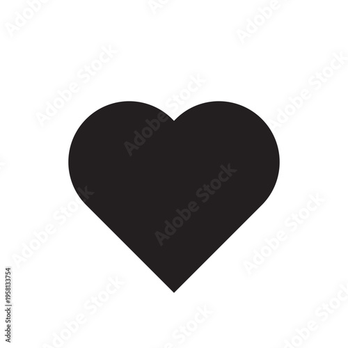 Classic black heart Vector. Love shape icon. Romance feeling symbol. Simple soul sign. Manual vector only. No autotrace used.