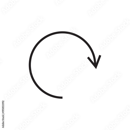 Circle arrow icon. Refresh Vector symbol. Reload process sign. Update action tool. Manual vector only. No autotrace used.