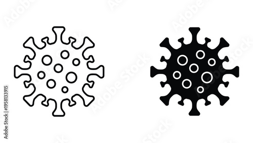 virus and bacteria pathogens flat design vector illustration