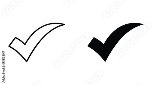 check mark icons set approval success flat design vector illustration