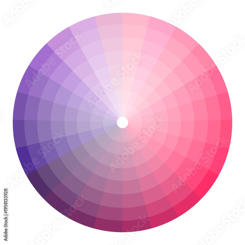 Professionalized reddish wheel. Circularity palettes Vector. Graduated spectrums charts. Comprehensive gradients guidebook