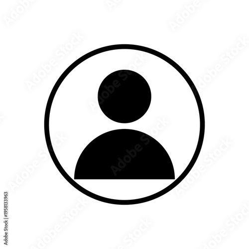 User person icon. Human profile symbol. Account Vector figure. Circle member sign. Manual vector only. No autotrace used.