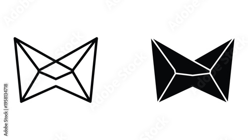 minimalist bow tie knot vector illustration flat design