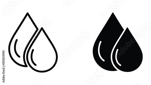 minimalist water droplet icons set flat design vector illustration