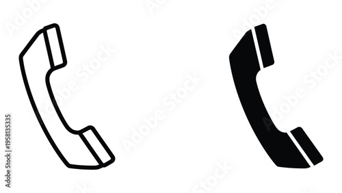 minimalist phone receiver icon vector illustration flat design