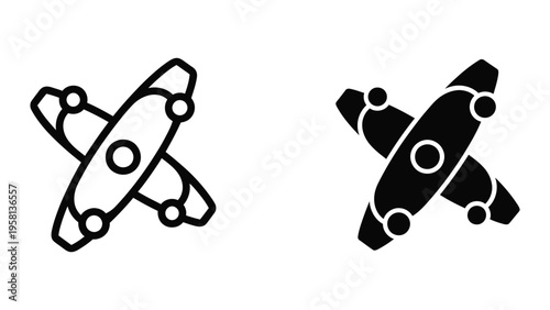 four leaf clover and rocket ship good luck charm flat design vector illustration