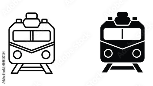 modern train and subway car flat design vector illustration
