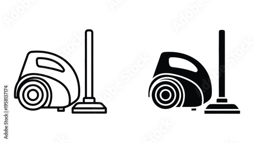 vacuum cleaner cleaning home flat design vector illustration