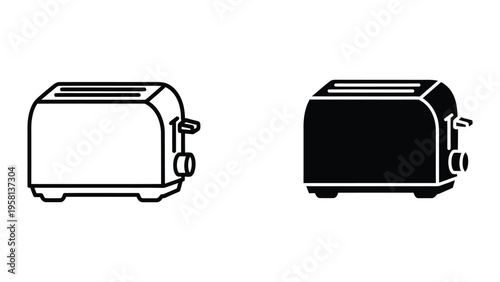 vintage toaster flat design vector illustration with side view