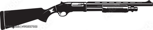 Vector illustration of a black shotgun