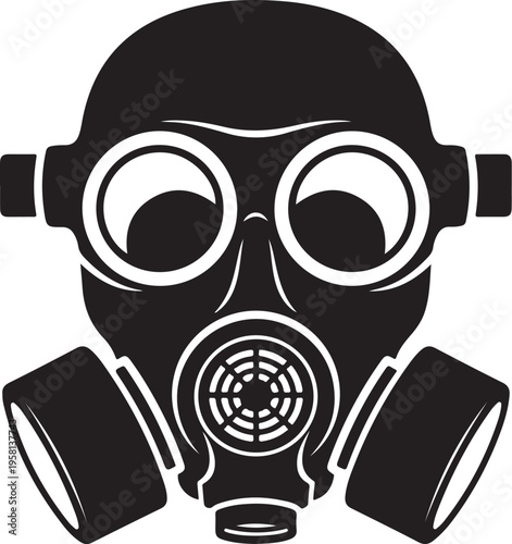 Black gas mask vector illustration