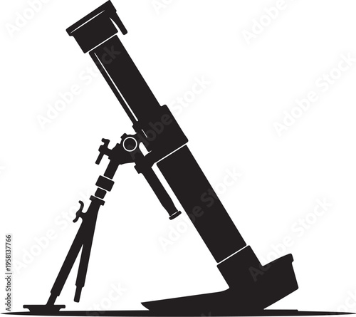 Vector telescope icon on tripod stand