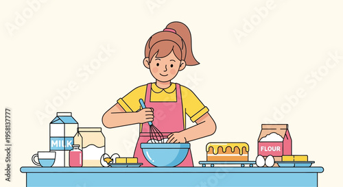Woman Preparing Food in the Kitchen.