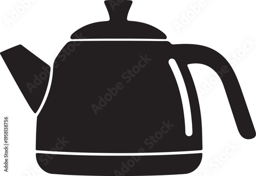 Black kettle icon vector
